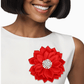 Red Flower Pearl Lapel Brooch - Reed House of Jewels