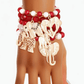 5 Pcs. Red, White, Pearl, Gold Elephant Charms Bracelet Stack - Reed House of Jewels