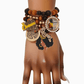 5 pcs Wooden Bead Black Queen Charm Bracelet Stack - Reed House of Jewels