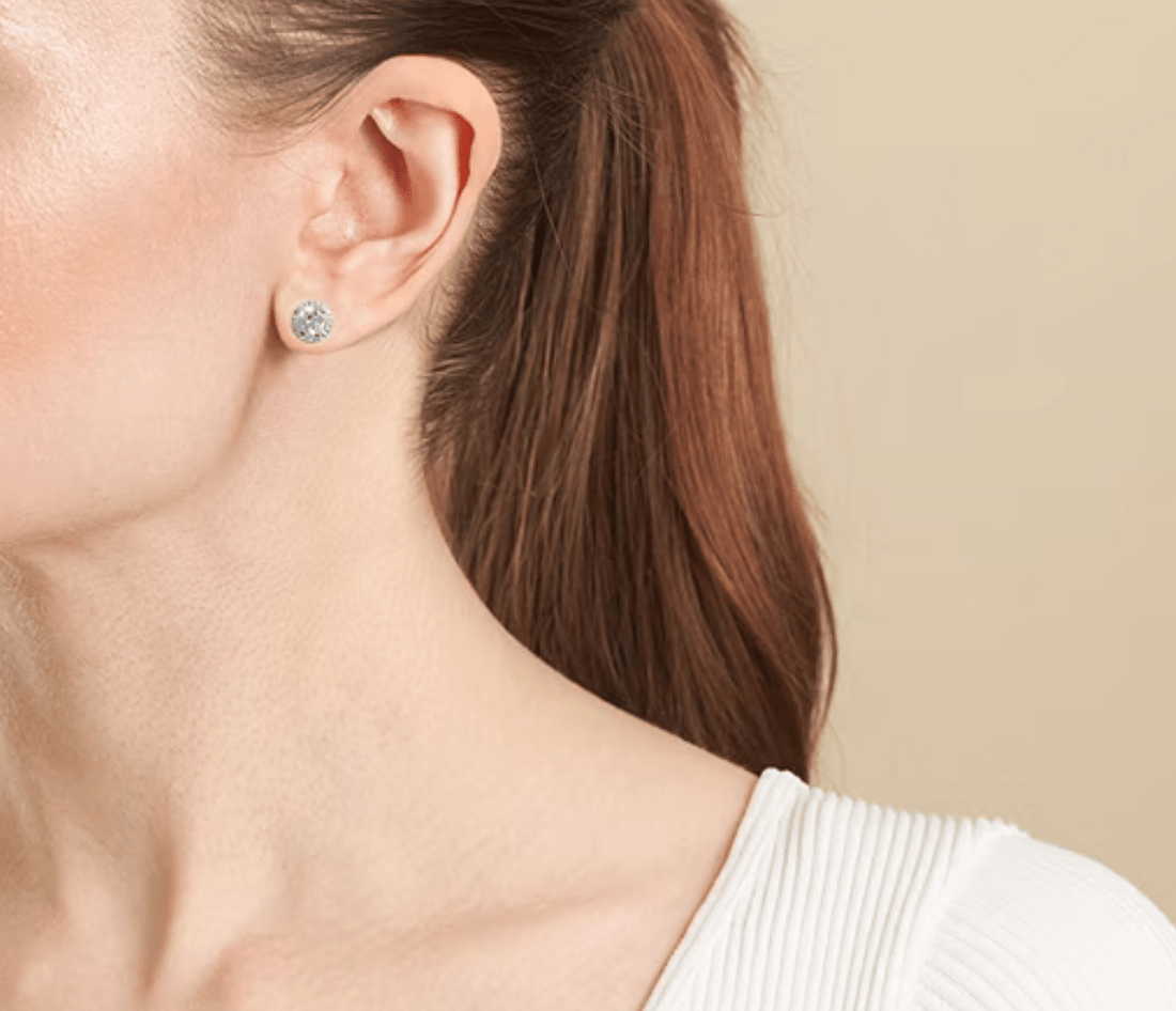 Cubic Zirconia Sterling Silver 8.3mm Stud Earrings - Reed House of Jewels