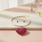 Fuchsia Stone Domed Oversized Heart Chunky Collar Necklace - Reed House of Jewels