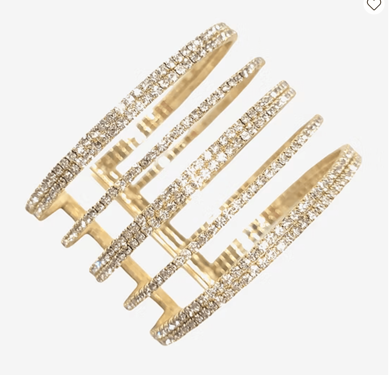 Gold Tone Crystal 5 Inch Cuff Bracelet - Reed House of Jewels