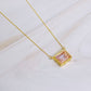 Pink Square Pendant Necklace - Reed House of Jewels