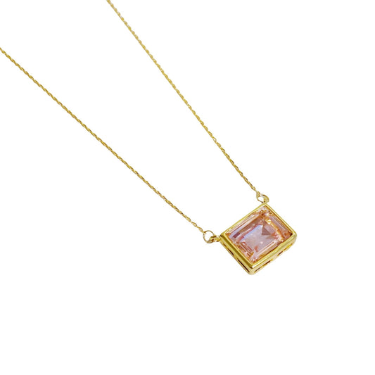 Pink Square Pendant Necklace - Reed House of Jewels