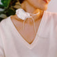 Cream Chiffon Petals Rosette Tie Necklace - Reed House of Jewels