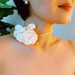 Cream Chiffon Petals Rosette Tie Necklace - Reed House of Jewels