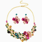 Multi - Color Crystal Necklace and Earring Set - Reed House of Jewels
