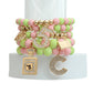 Matte Pink and Green Boutique Charm Bracelet Stack - 5pc - Reed House of Jewels