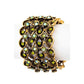 Gold/Green Crystal Cluster Stretch Vintage Inspired Bracelet - Reed House of Jewels