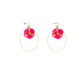 Pink Flower/LRG Gold Oval Earrings - Reed House of Jewels