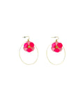 Pink Flower/LRG Gold Oval Earrings - Reed House of Jewels