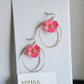 Pink Flower/LRG Gold Oval Earrings - Reed House of Jewels