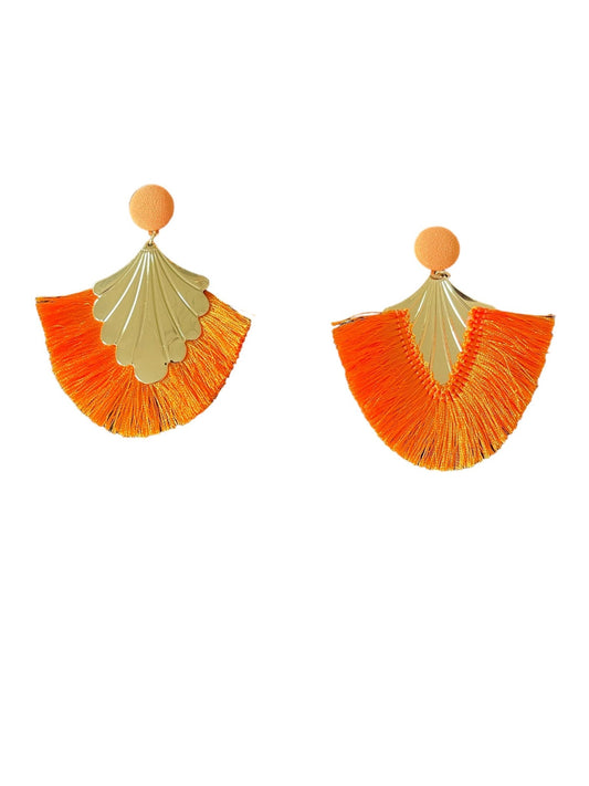 Orange Fan Earrings - Reed House of Jewels