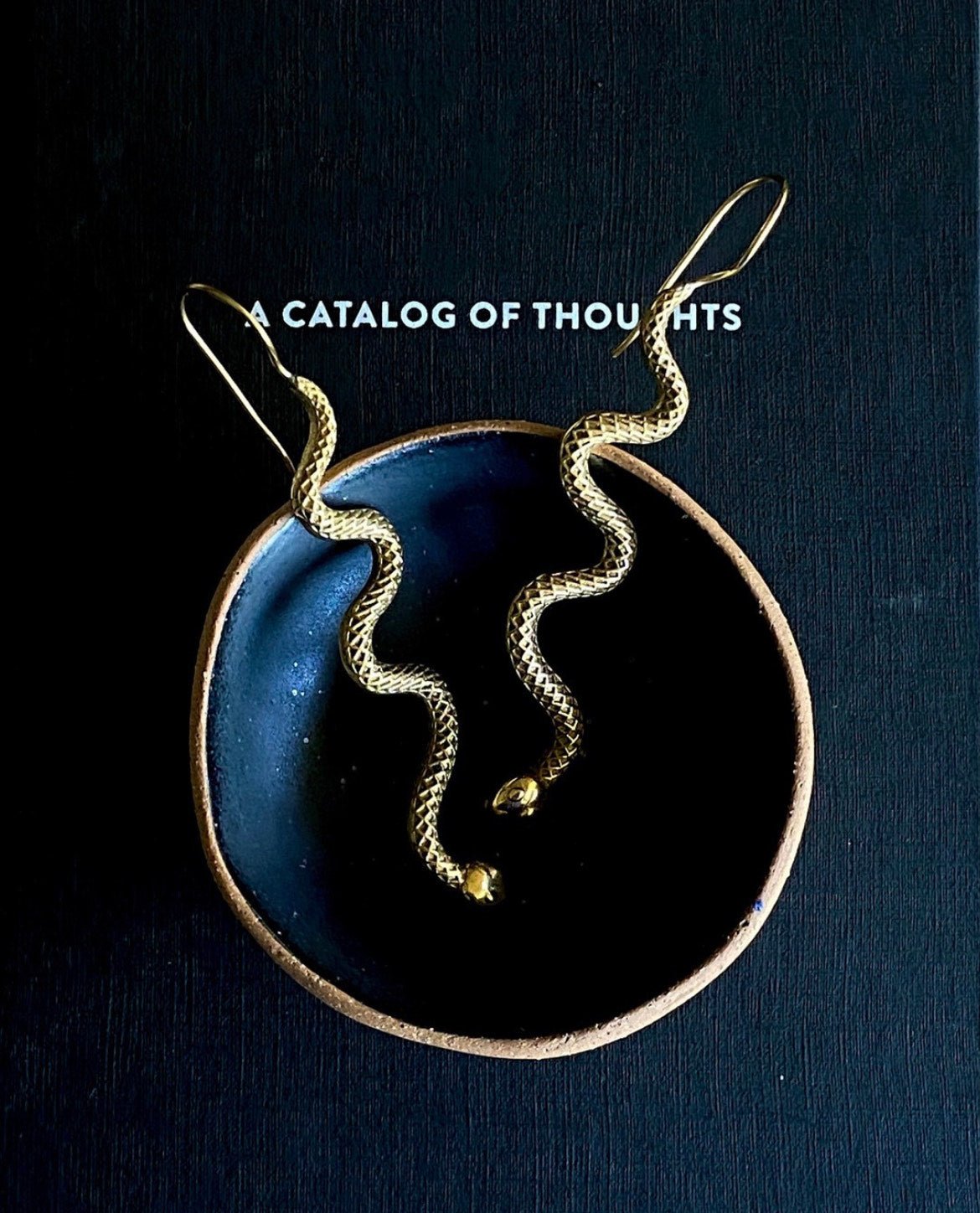 Serpent Brass Earrings - Reed House of Jewels