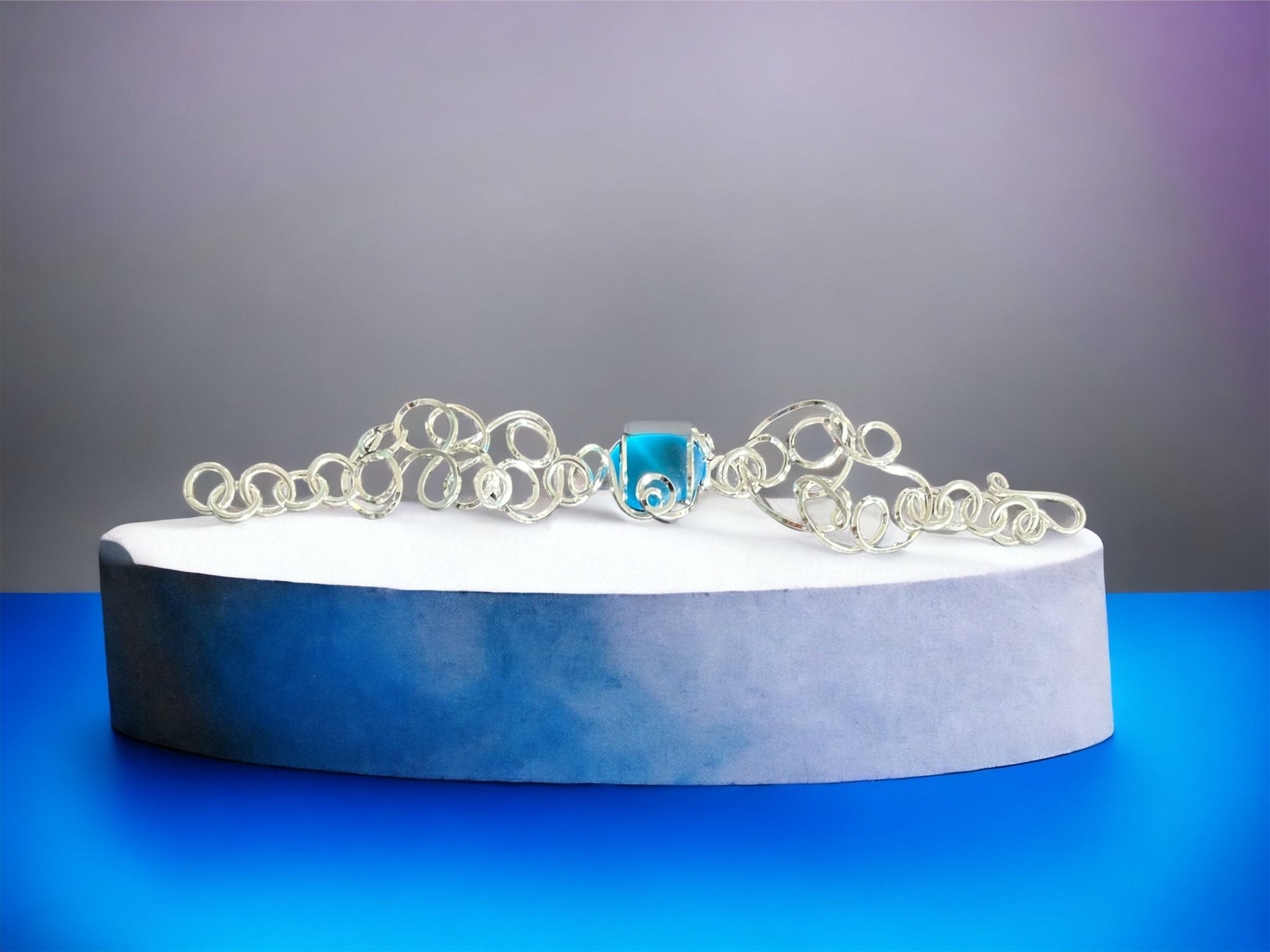 Cultured Sea Glass Linked Bracelet - Aqua - Reed House of Jewels