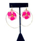 Pink Flower/LRG Gold Oval Earrings - Reed House of Jewels