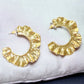 Gold Wave Scalloped Hoop Earrings - Reed House of Jewels