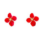 Red Crystal/Gold Tone Flower Blossom Earrings - Reed House of Jewels