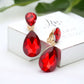 Red Crystal Teardrop Earrings - Reed House of Jewels