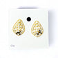 Gold Tone and Bezel Stone Teardrop Clip Earrings - Reed House of Jewels