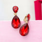 Red Crystal Teardrop Earrings - Reed House of Jewels