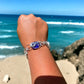 Cultured Sea Glass Linked Bracelet - Cobalt Blue - Reed House of Jewels