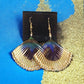 Peacock Feather Borealis Beaded Earrings - Gold - Reed House of Jewels