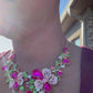 Hot Pink Floral Statement Necklace