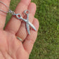 Crystal Large Scissors Pendant Necklace