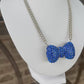 Chunky Blue Bow Necklace