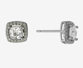  Cubic Zirconia Sterling Silver 7.8mm Square Stud Earrings - Reed House of Jewels