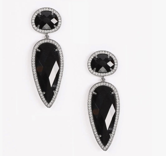 Black and Crystal CZ Asha Earrings - Reed House of Jewels