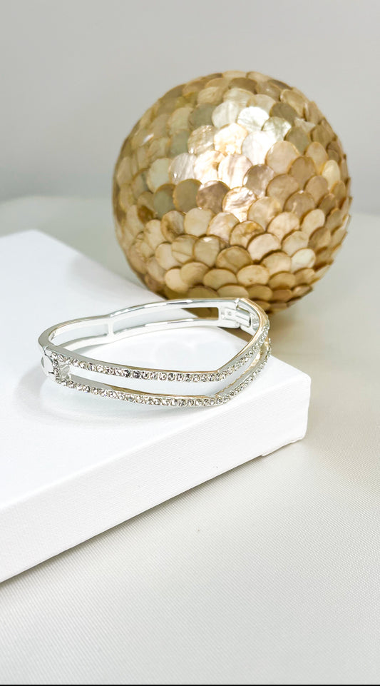 Chevron Pave Crystal Cuff - Reed House of Jewels