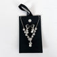 Silver Tone Crystal Statement Necklace & Matching Drop Earrings 2 - Piece Set - Reed House of Jewels