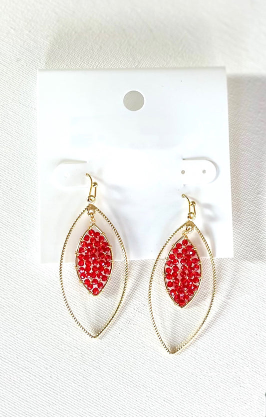 Red Crystal Marquis Earrings - Reed House of Jewels