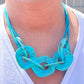 Faux Turquoise and Smoke Necklace - Reed House of Jewels