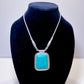 Silver and Faux Turquoise Big Stone Necklace - Reed House of Jewels