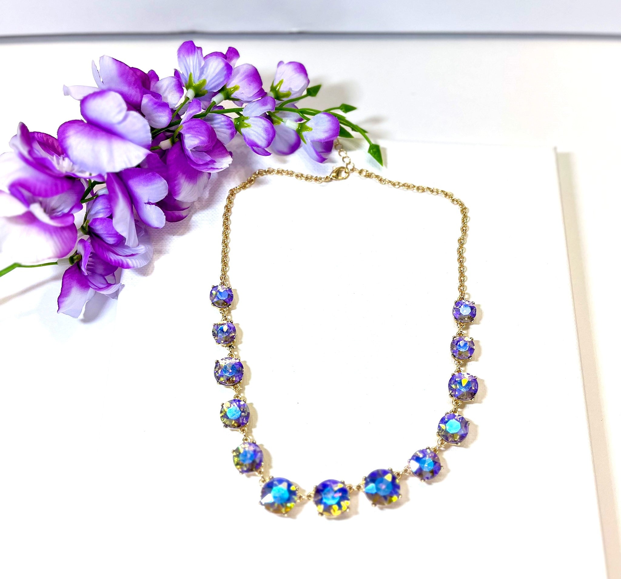 Purple Round Crystal Necklace - Reed House of Jewels