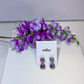 Purple Round Crystal Drop Earrings - Reed House of Jewels