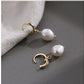 Pearl Drop 18K plated Stainless Steel Leverback Earrings - Reed House of Jewels