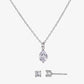 Delicate Crystal Pendant Silver Tone Necklace & Crystal Stud Earring 2-pc. Set