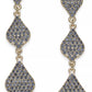 Gold Tone Grey Crystal Triple Drop Earrings - Reed House of Jewels
