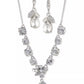 Silver Tone Crystal Statement Necklace & Matching Drop Earrings 2 - Piece Set - Reed House of Jewels